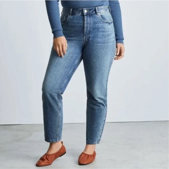 Everlane Curvy 90's Cheeky Straight Ankle Jean size 27 Northridge Button Closure - Picture 1 of 8